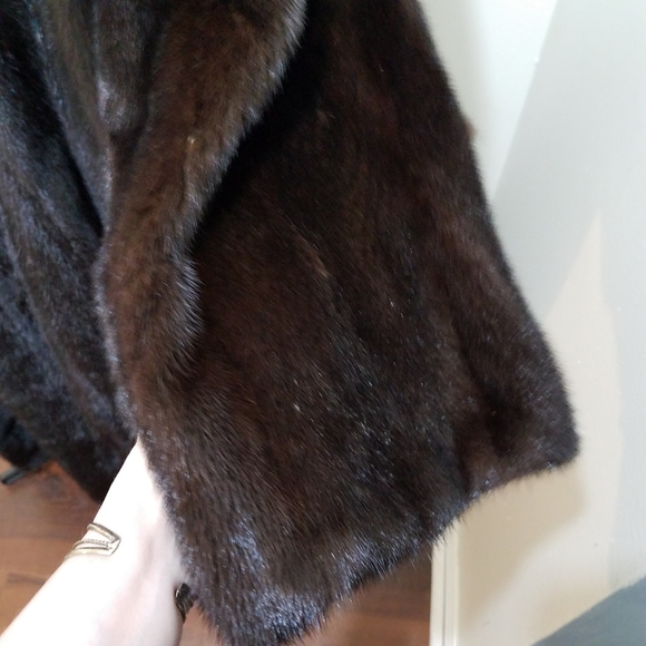 Vintage 1960s mob wife DASCO chocolate Mink fur coat L/XL - Picture 9 of 16